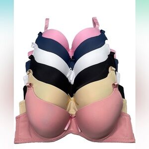 🆕 Secret 6 Pack of Color Print T-Shirt Bras B Cup C Cup and D Cup
